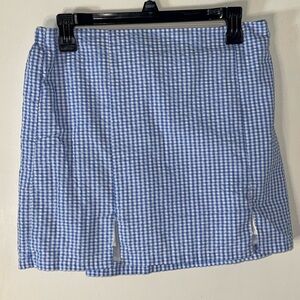 No Boundaries Blue and White Gingham Mini Skirt